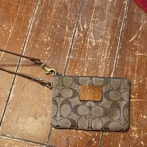 Coach Brown Wristlet